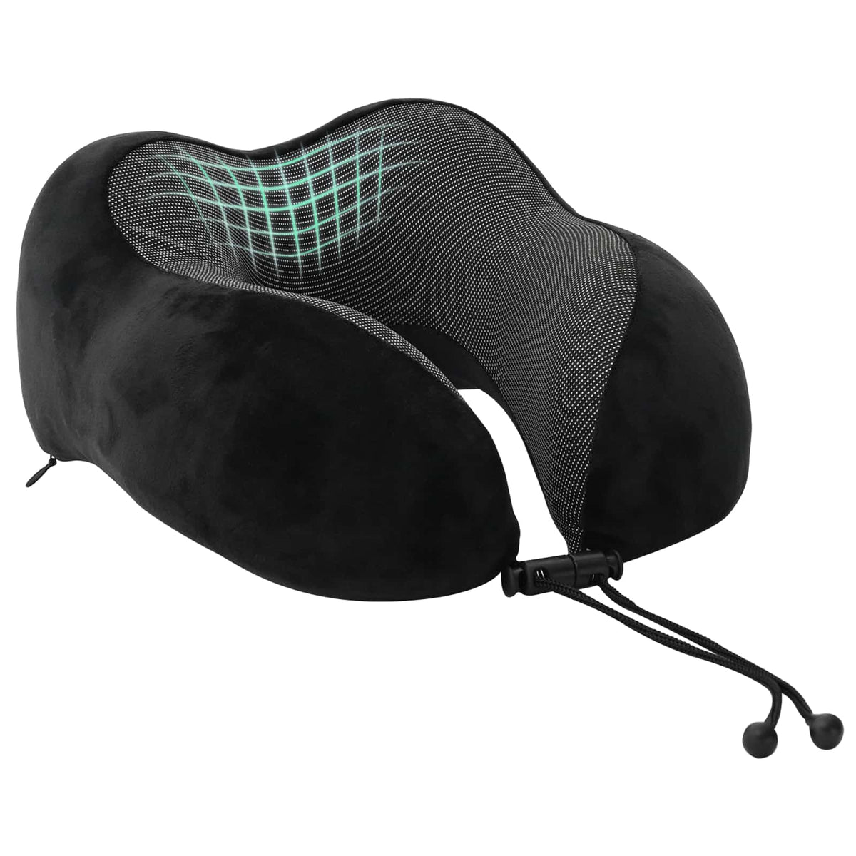 Vidaxx Reisekissen für den Nacken mit Kissen schwarz 27 x 26 x 14 cm Samt