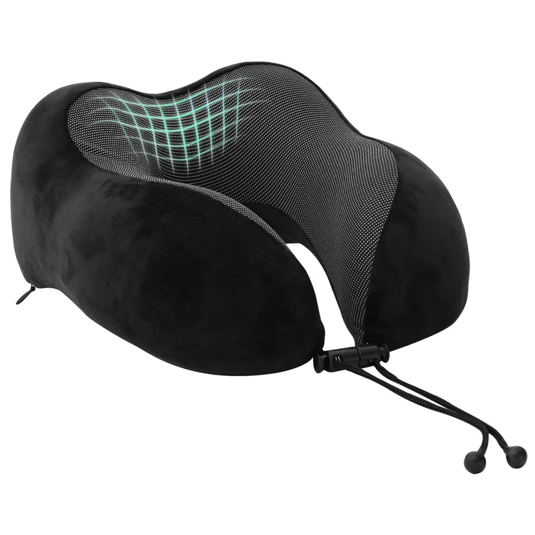 Vidaxx Reisekissen für den Nacken mit Kissen schwarz 27 x 26 x 14 cm Samt