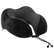 Vidaxx Reisekissen für den Nacken mit Kissen schwarz 27 x 26 x 14 cm Samt - afbeelding 3