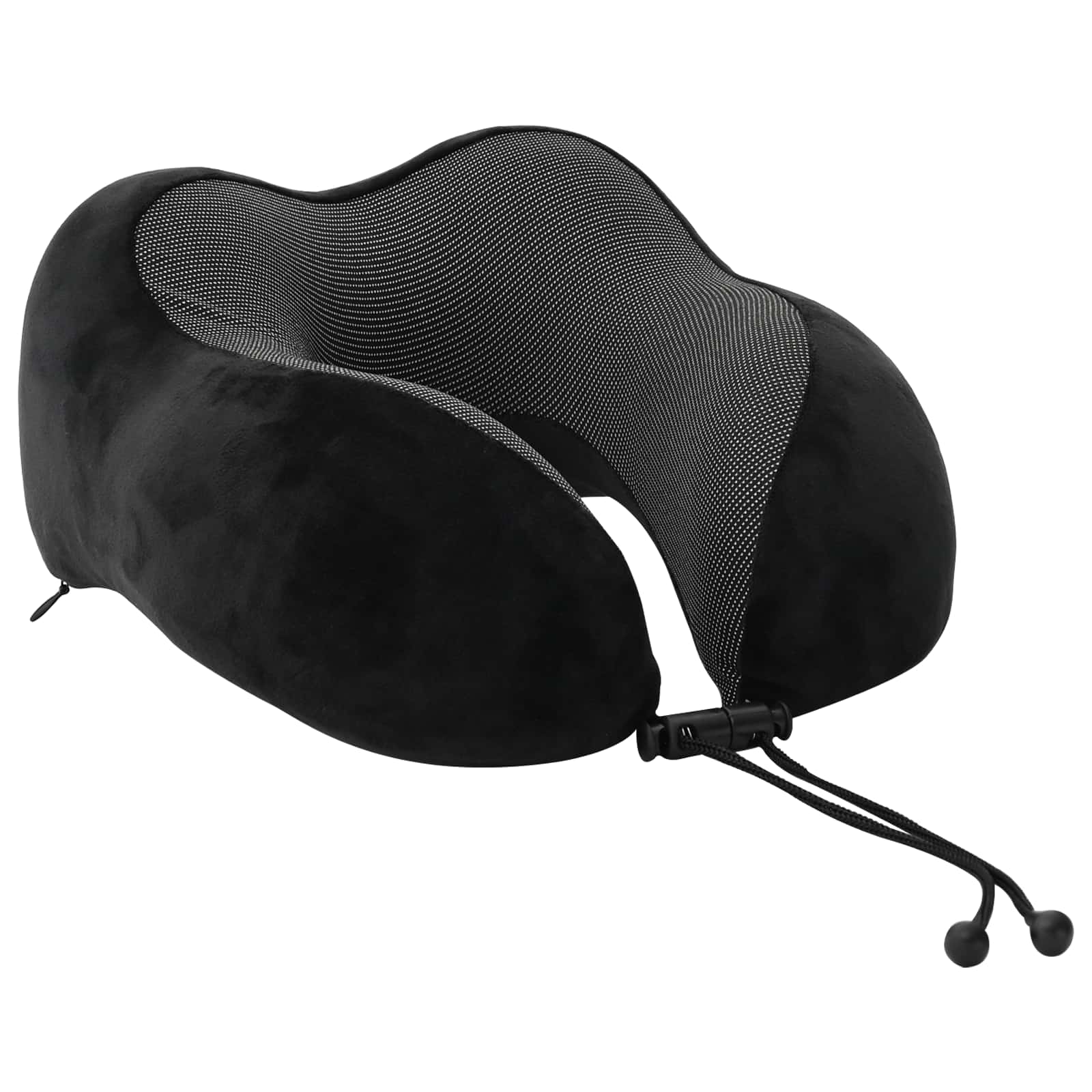 Vidaxx Reisekissen für den Nacken mit Kissen schwarz 27 x 26 x 14 cm Samt