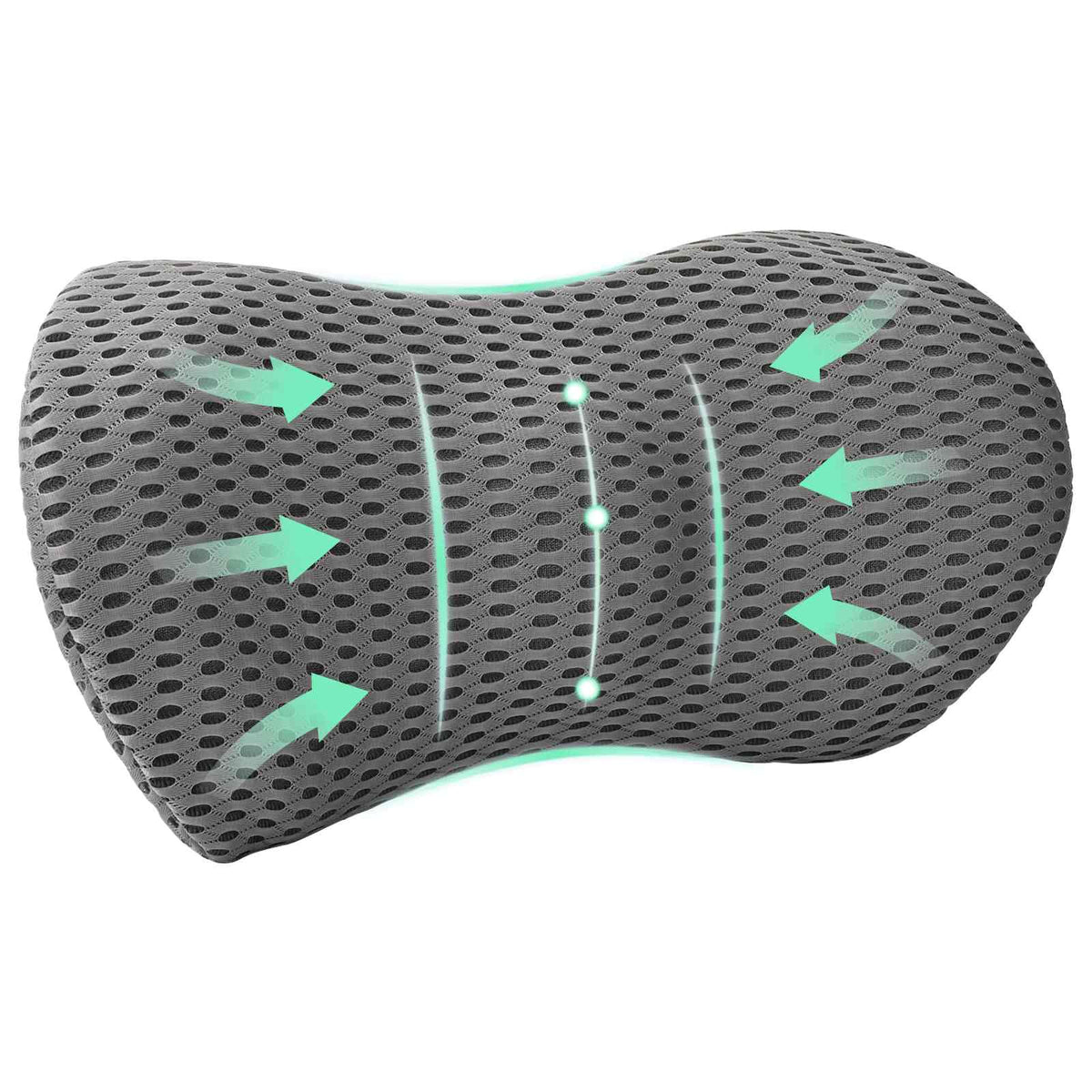 Vidaxx Rückenkissen mit Kissen grau 47,5 x 23 x 12 cm 4D Mesh