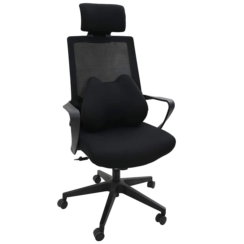 Vidaxx Rückenkissen mit Kissen schwarz 40 x 32 x 13 cm Polyester