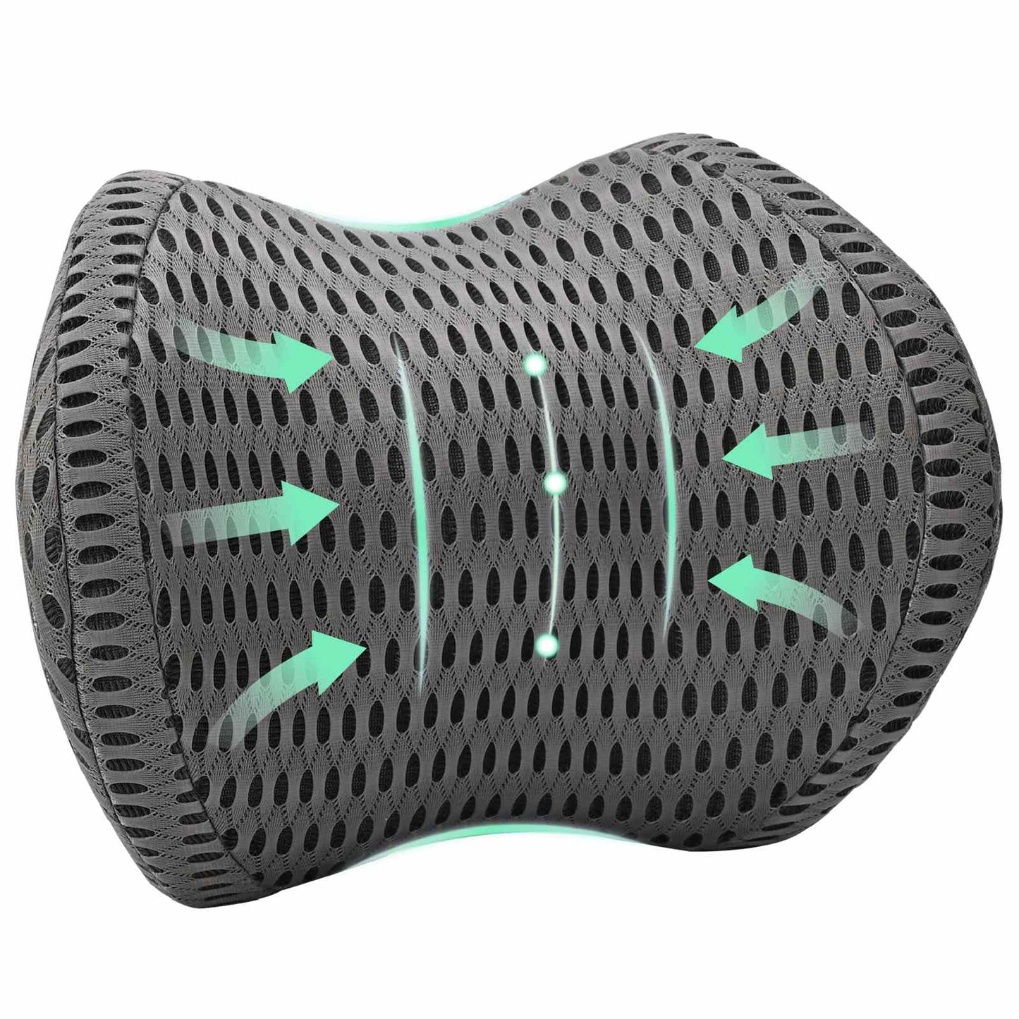 VidaXL Nackenkissen mit verstellbarem Kissen grau 31 x 22 x 13 cm 4D-Mesh