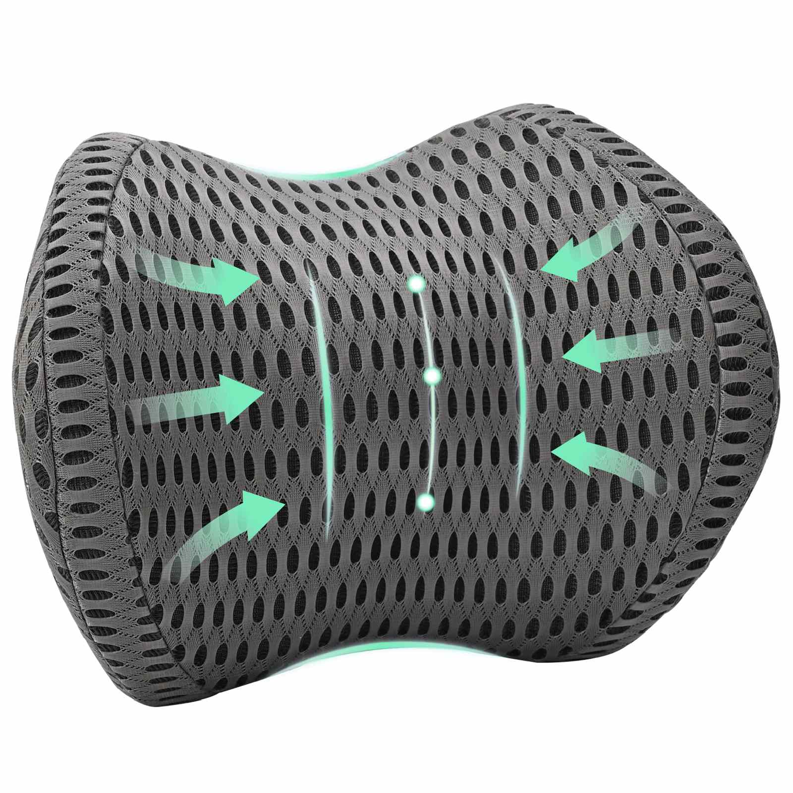VidaXL Nackenkissen mit verstellbarem Kissen grau 31 x 22 x 13 cm 4D-Mesh