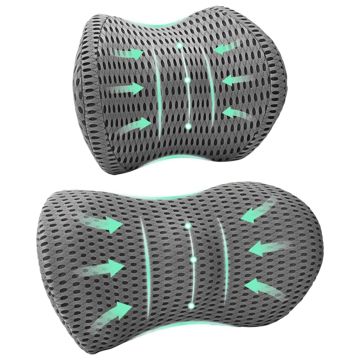 VidaXL Kissenset mit Kissen verstellbar 2 Stück graues 4D-Netz