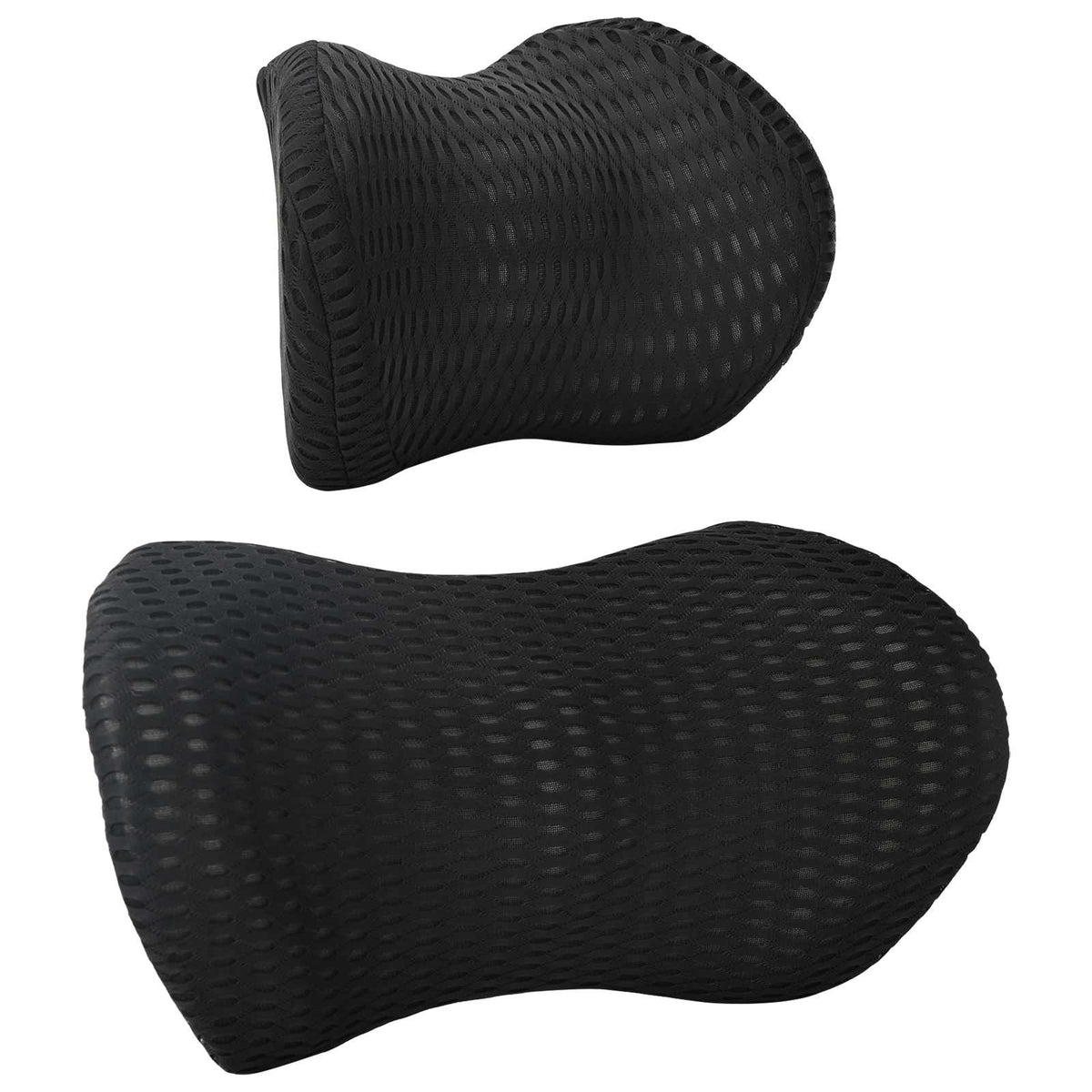 VidaXL Kissenset mit verstellbarem Kissen, 2 Stück, schwarzes 4D-Netz