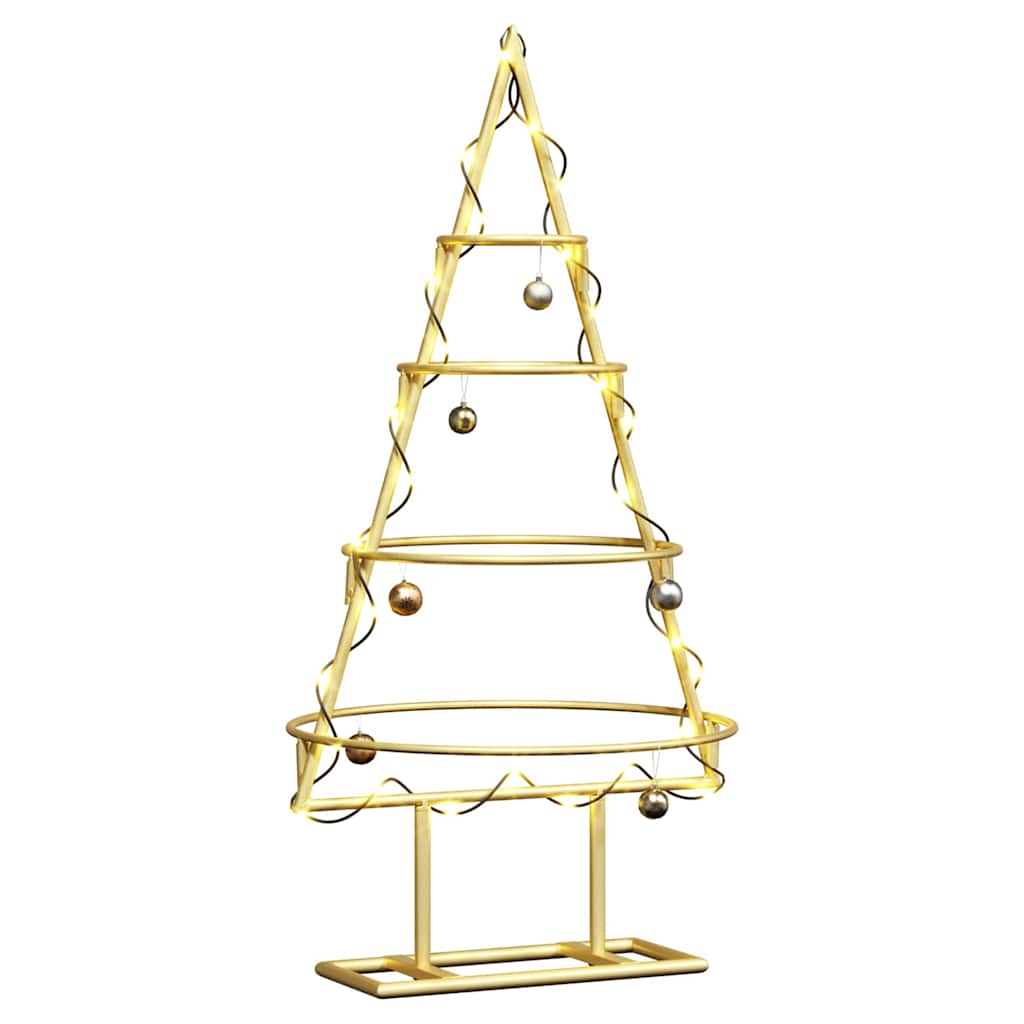 VidaXL Metall-Weihnachtsbaum mit standardmäßigem goldfarbenem 60 cm pulverbeschichtetem Stahl