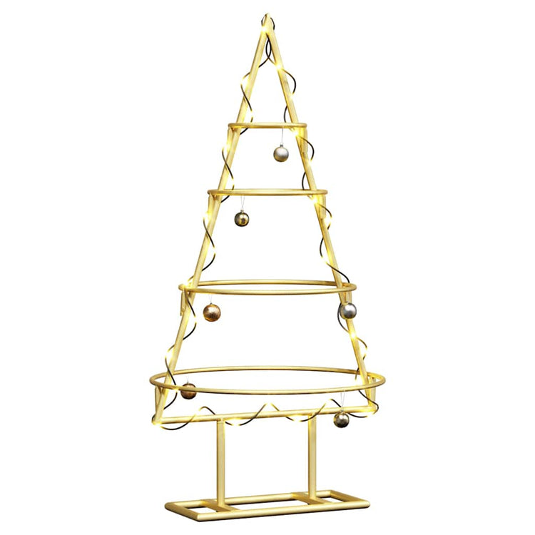 VidaXL Metall-Weihnachtsbaum mit standardmäßigem goldfarbenem 60 cm pulverbeschichtetem Stahl