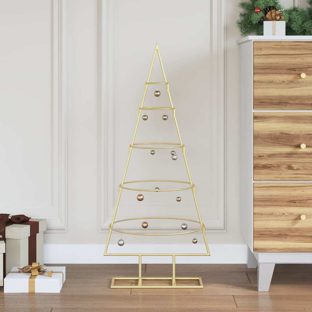 Vidaxx Metall-Weihnachtsbaum mit Standard-Gold 90 cm pulverbeschichtetem Stahl