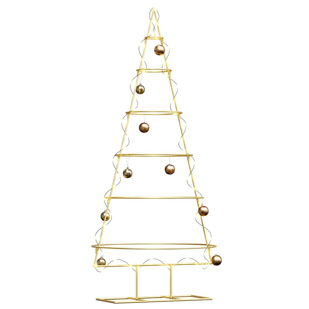 VidaXL Metall-Weihnachtsbaum mit Standard-Gold 148 cm pulverbeschichtetem Stahl