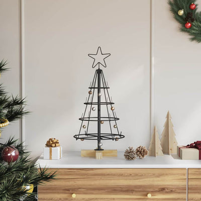Vidaxl-Weihnachtskegelbaum mit standardmäßigem schwarzem 60-cm-Stahl