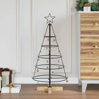 VidaXL Weihnachtskegelbaum mit standardmäßigem schwarzem 90-cm-Stahl
