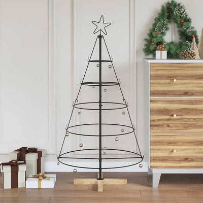 VidaXL Weihnachtskegelbaum mit standardmäßigem schwarzem 126-cm-Stahl