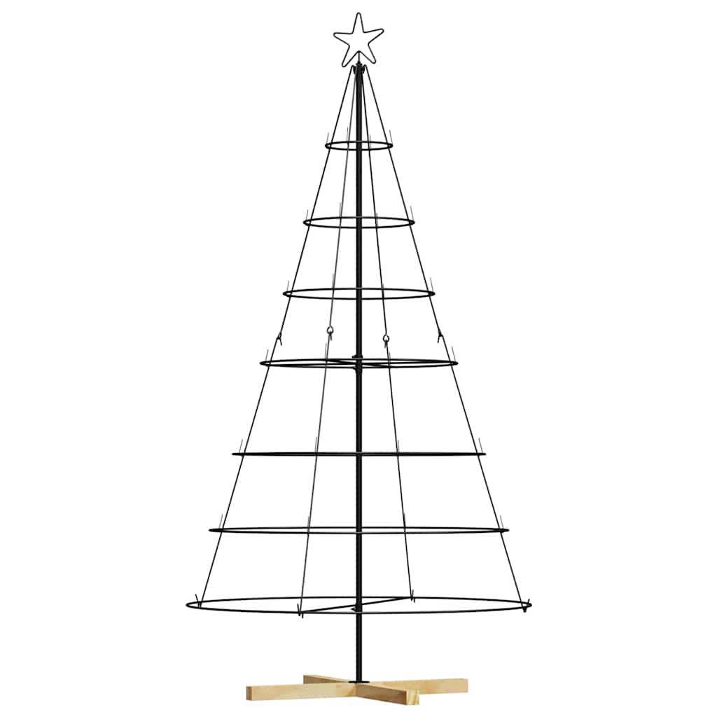 Vidaxl-Weihnachtskegelbaum mit standardmäßigem schwarzem 180,5-cm-Stahl