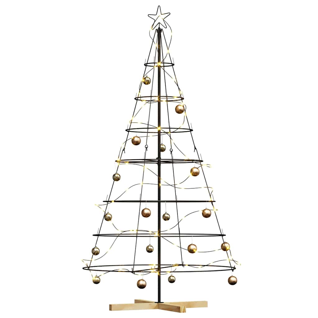 Vidaxl-Weihnachtskegelbaum mit standardmäßigem schwarzem 180,5-cm-Stahl