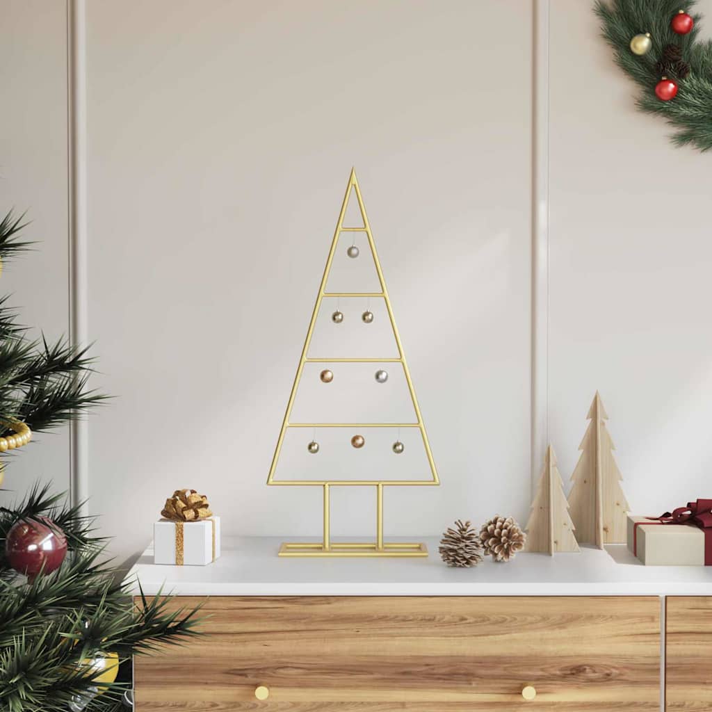 VidaXL Metall-Weihnachtsbaum mit standardmäßigem goldfarbenem 60 cm pulverbeschichtetem Stahl