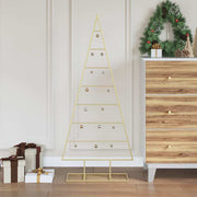 VidaXL Metall-Weihnachtsbaum mit standardmäßigem goldfarbenem 125 cm pulverbeschichtetem Stahl - afbeelding 1