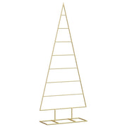 VidaXL Metall-Weihnachtsbaum mit standardmäßigem goldfarbenem 125 cm pulverbeschichtetem Stahl - afbeelding 2