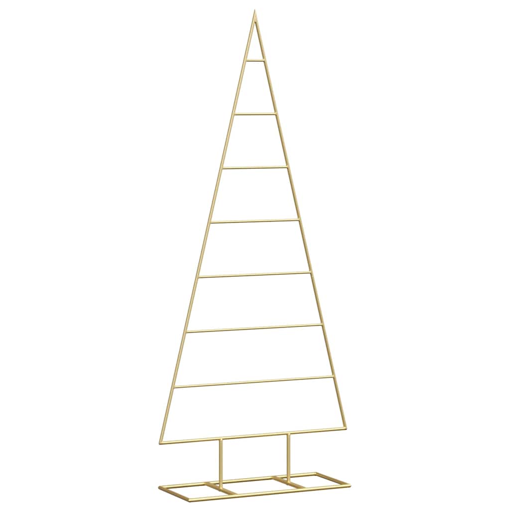 VidaXL Metall-Weihnachtsbaum mit standardmäßigem goldfarbenem 125 cm pulverbeschichtetem Stahl