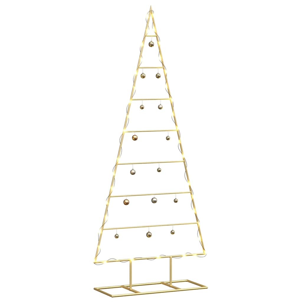 VidaXL Metall-Weihnachtsbaum mit standardmäßigem goldfarbenem 125 cm pulverbeschichtetem Stahl