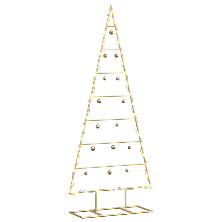 VidaXL Metall-Weihnachtsbaum mit standardmäßigem goldfarbenem 125 cm pulverbeschichtetem Stahl