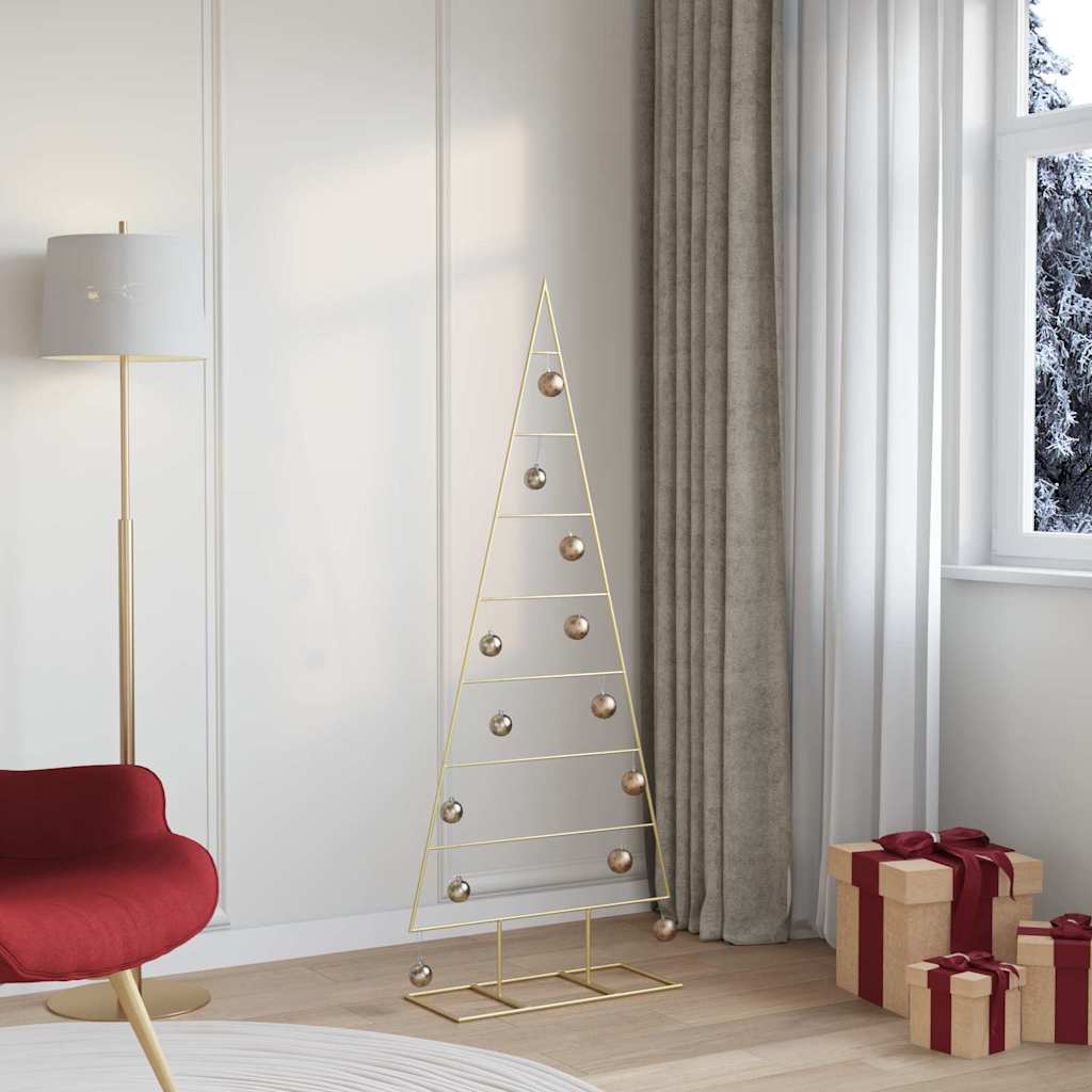Vidaxx Metall-Weihnachtsbaum mit Standard-Gold 150 cm pulverbeschichtetem Stahl