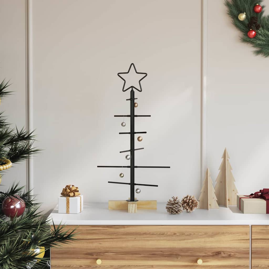 Vidaxx Metall-Weihnachtsbaum schwarz 59,5 cm pulverbeschichteter Stahl