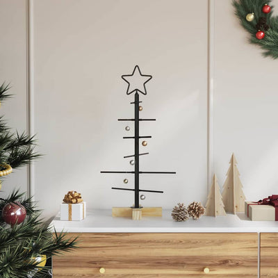 Vidaxx Metall-Weihnachtsbaum schwarz 59,5 cm pulverbeschichteter Stahl