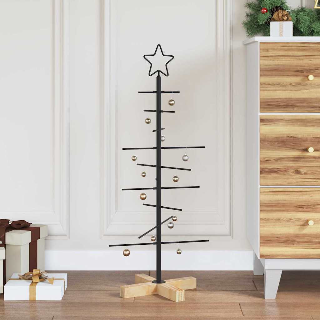 Vidaxx Metall-Weihnachtsbaum mit standardmäßig schwarzem 89 cm pulverbeschichtetem Stahl