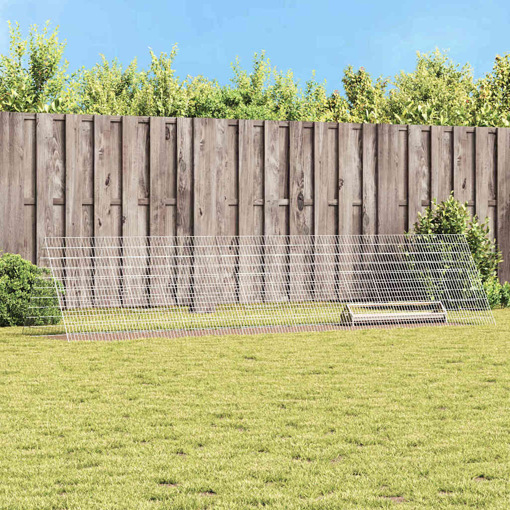 Vidaxx Hühnerstall Silber 430 x 100 x 85 cm verzinkter Stahl