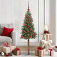 Vidaxx schlanker Weihnachtsbaum grün 150 cm aus PVC und massivem Kiefernholz