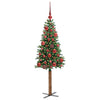Vidaxx schlanker Weihnachtsbaum grün 150 cm aus PVC und massivem Kiefernholz