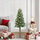 Vidaxx schlanker Weihnachtsbaum grün 150 cm aus PVC und massivem Kiefernholz