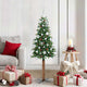 Vidaxx schlanker Weihnachtsbaum grün 150 cm aus PVC und massivem Kiefernholz