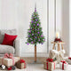 Vidaxx schlanker Weihnachtsbaum grün 150 cm aus PVC und massivem Kiefernholz