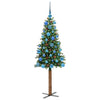 Vidaxx schlanker Weihnachtsbaum grün 150 cm aus PVC und massivem Kiefernholz