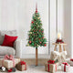 Vidaxx schlanker Weihnachtsbaum grün 150 cm aus PVC und massivem Kiefernholz