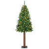 Vidaxx schlanker Weihnachtsbaum grün 180 cm aus PVC und massivem Kiefernholz