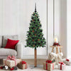 Vidaxx schlanker Weihnachtsbaum grün 180 cm aus PVC und massivem Kiefernholz
