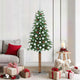 Vidaxx schlanker Weihnachtsbaum grün 180 cm aus PVC und massivem Kiefernholz
