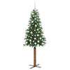 Vidaxx schlanker Weihnachtsbaum grün 180 cm aus PVC und massivem Kiefernholz
