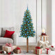 Vidaxx schlanker Weihnachtsbaum grün 180 cm aus PVC und massivem Kiefernholz