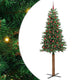 Vidaxx schlanker Weihnachtsbaum grün 210 cm PVC und massives Kiefernholz