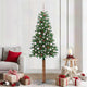 Vidaxx schlanker Weihnachtsbaum grün 210 cm PVC und massives Kiefernholz