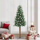 Vidaxx schlanker Weihnachtsbaum grün 210 cm PVC und massives Kiefernholz