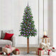 Vidaxx schlanker Weihnachtsbaum grün 210 cm PVC und massives Kiefernholz