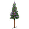 Vidaxx schlanker Weihnachtsbaum grün 210 cm PVC und massives Kiefernholz