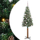 Vidaxx schlanker Weihnachtsbaum grün 150 cm aus PVC und massivem Kiefernholz