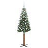 Vidaxx schlanker Weihnachtsbaum grün 150 cm aus PVC und massivem Kiefernholz