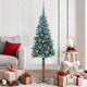 Vidaxx schlanker Weihnachtsbaum grün 150 cm aus PVC und massivem Kiefernholz